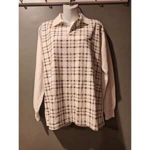 Burberry london polo Large plaid white and tan brown